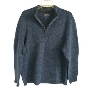 Pendleton Shetland Wool 1/4 Zip Sweater Mens XXL Blue Pullover Outdoor EUC
